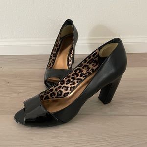 Nine & Co Black Open Toe Heels - Size 9